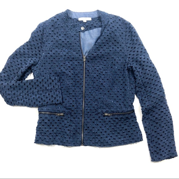 Anthropologie Jackets & Blazers - *Drew Anthropologie Denim Chambray Eyelet Jacket